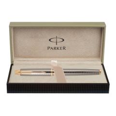 Parker Odyssey Gun Metal Chiselled Gold Trim Fountain Pen