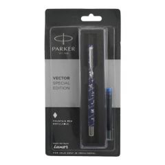 Parker Vector Sports Special Edition Fountain Pen Chrome Trim + 1  Ink Cartridge Free