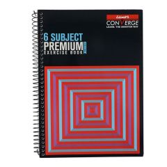 Luxor 6 Subject Spiral Premium Exercise Notebook, Single Ruled - (21cm x 29.7cm), 300 Pages- Cubes