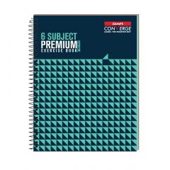 Luxor 6 Subject Spiral Premium Exercise Notebook, Single Ruled - (20.3cm x 26.7cm), 300 Pages- Seamless