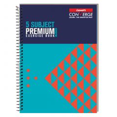 Luxor 5 Subject Spiral Premium Exercise Notebook, Single Ruled - (21cm x 29.7cm), 250 Pages- Pyramid