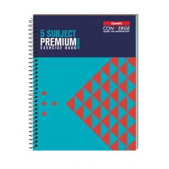 Luxor 5 Subject Spiral Premium Exercise Notebook, Single Ruled - (20.3cm x 26.7cm), 250 Pages
-Pyramid