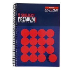 Luxor 5 Subject Spiral Premium Exercise Notebook, Single Ruled - (18cm x 24cm), 250 Pages-Standout