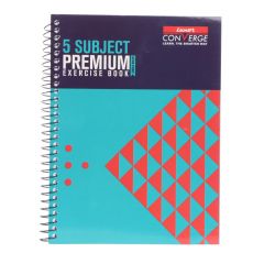 Luxor 5 Subject Spiral Premium Exercise Notebook, Single Ruled - (18cm x 24cm), 250 Pages- Pyramid