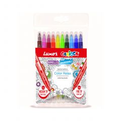 Luxor Carioca : Birello Dual and Felt Tip Nib Sketch Pens with Washable Ink (Assorted Color 10 Pieces)
