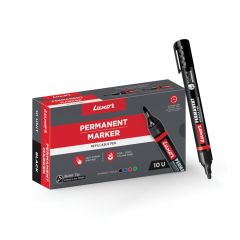 Luxor Refillable Permanent Marker - Black - Box Of 10