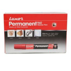 Luxor Permanent Marker - Red - Box Of 10