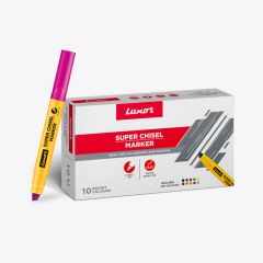 Luxor Super Chisel Marker - Pink - (Pack Of 10)