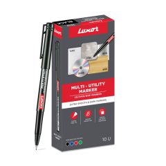 Luxor Cd/Dvd/Ohp Marker - Black - Box Of 10