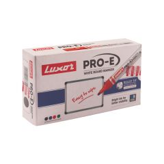 Luxor Pro-E Refillable White Board Marker - Black - Box Of 10