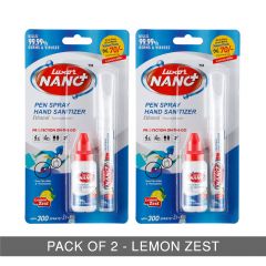 Pen Spray Hand Sanitizer Twin Pack Lemon Zest - Pack of 2 (10ml +20ml)