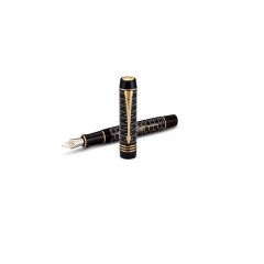 Parker Duofold 100 Black Gold Trim Fountaun Pen ( Fine Nib )