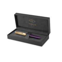 PARKER 51  DELUXE PLUM GOLD TRIM FOUNTAIN PEN (MEDIUM TRIM )