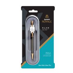 Luxor Royale Elan Gunmetal textured body Gold Trim Ball Pen