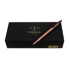 Parker Insignia Rose Gold Black Matt Ball Pen with Vertical Line Engraving, Ideal for Office Professionals, College Students, and Personal Use, Stylish and Unique Design