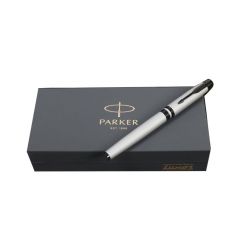 Parker Odyssey Dark Grey Black Metal Trim Roller Ball Pen, Ideal for Office Professionals, College Students, and Personal Writing, Sleek Design and Reliable Writing