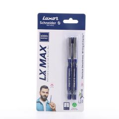 Luxor LX-Max Needle Tip Pens, Pack of 2 - Blue, Ideal for Precise Writing Tasks