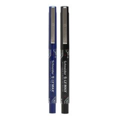 Luxor LX-Max Needle Tip Pens, Pack of 2 - 1 Blue + 1 Black, Premium Ink, Suitable for Office, School & Daily Writing