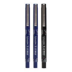 Luxor LX-Max Needle Tip Pens, Pack of 3 - 2 Blue + 1 Black, Precision Writing, Perfect for Everyday Tasks