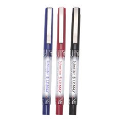 Luxor LX-Max Cone Tip Pens, Pack of 3 - Blue, Black, Red, Great for Office, School & Daily Writing