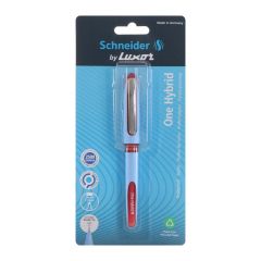 Schneider by Luxor One Hybrid Needle Tip 0.3 Roller Ball Pen - Red, Fine Point For Detailed Writing