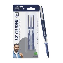 Luxor Schneider LX Glider, Pack of 2, 1 Black & 1 Blue, Easy Gliding Hybrid Tip, German Technology, Best for Professionals & Fully Reliable