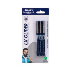 Luxor Schneider LX Glider, Pack of 3, Ink - 2 Blue & 1 Black, Easy Gliding Hybrid Tip, German Technology, Best for Professionals & Fully Reliable