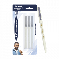 Luxor Schneider LX 801 Technoroller | Roller ball pen | Pack of 3 - (Blue + Black + Red) | Needle Tip | 0.5mm | 100% German Technology | Consistent Ink Flow | Unique Easy Gliding Tip | Smooth Writing Experience | Ideal for Students & Professionals