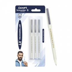 Luxor Schneider LX 801 Technoroller | Roller ball pen | Pack of 3 - Blue | Needle Tip | 0.5mm | 100% German Technology | Consistent Ink Flow | Unique Easy Gliding Tip | Smooth Writing Experience | Ideal for Students & Professionals